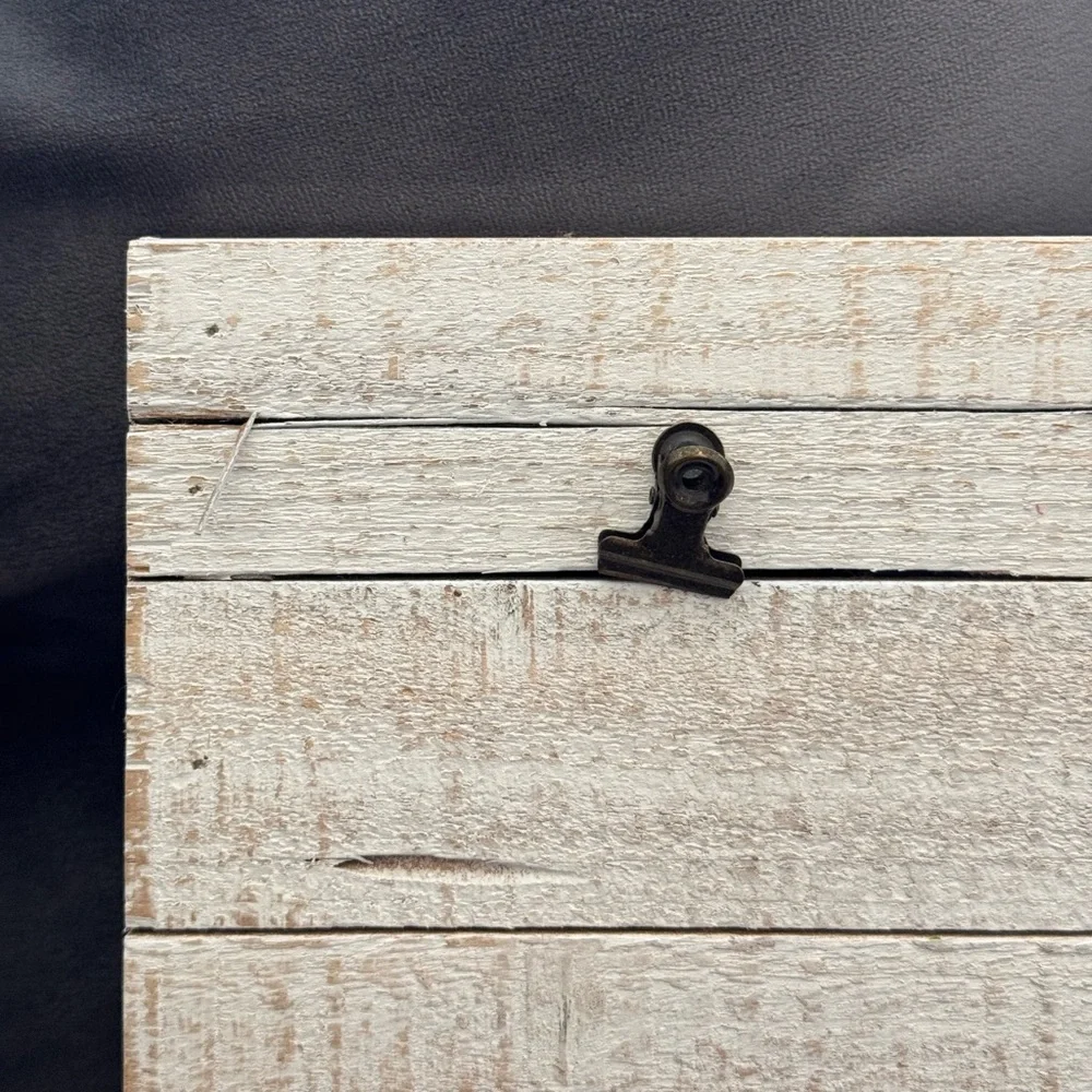 Rustic White Wooden Wall Decor with Hooks